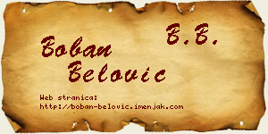 Boban Belović vizit kartica